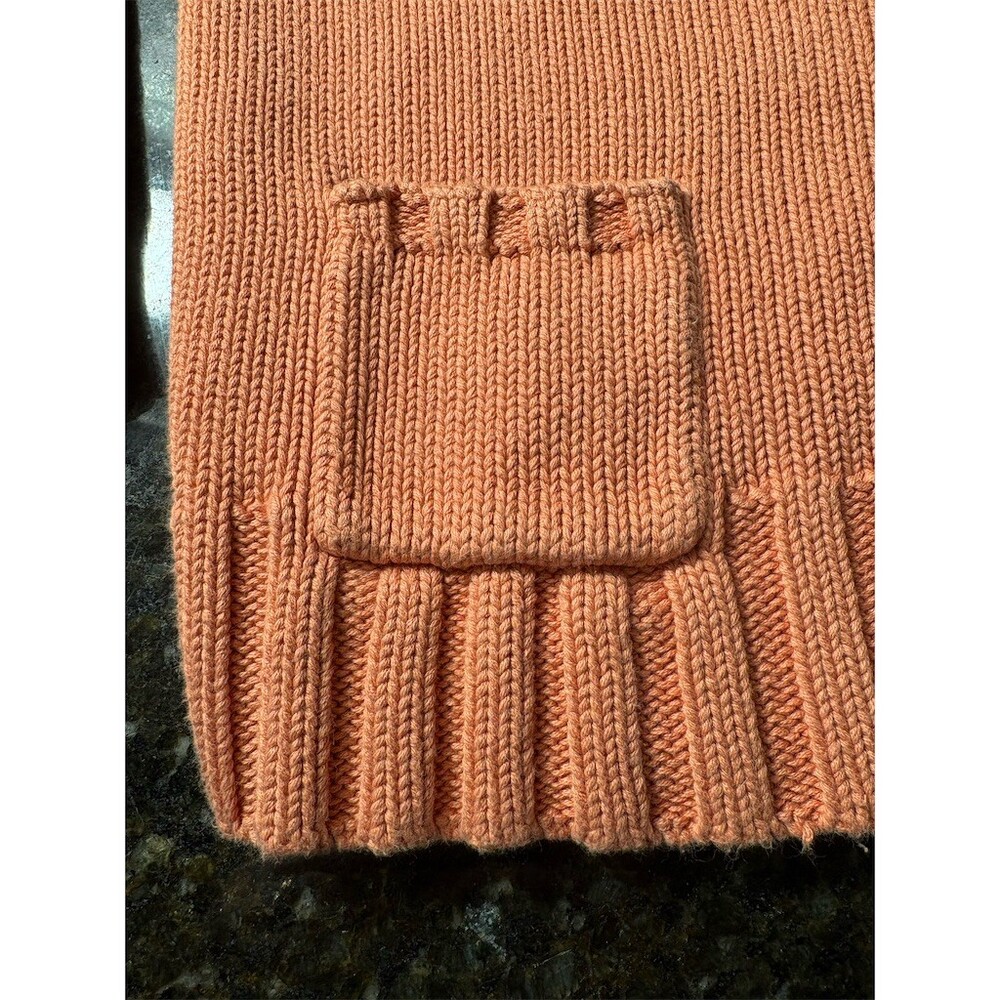 Chico's Cardigan Sweater Womens Size 2 Large Orange Chunky Knit Button - Picture 8 of 10